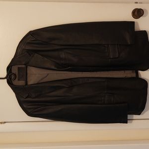 Men's black leather Stafford sport coat L